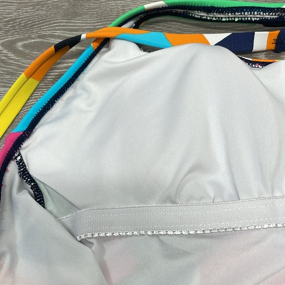 NWOT Nautica One Piece Swimsuit Cross Back Slimming Tropical Print S - Picture 11 of 15